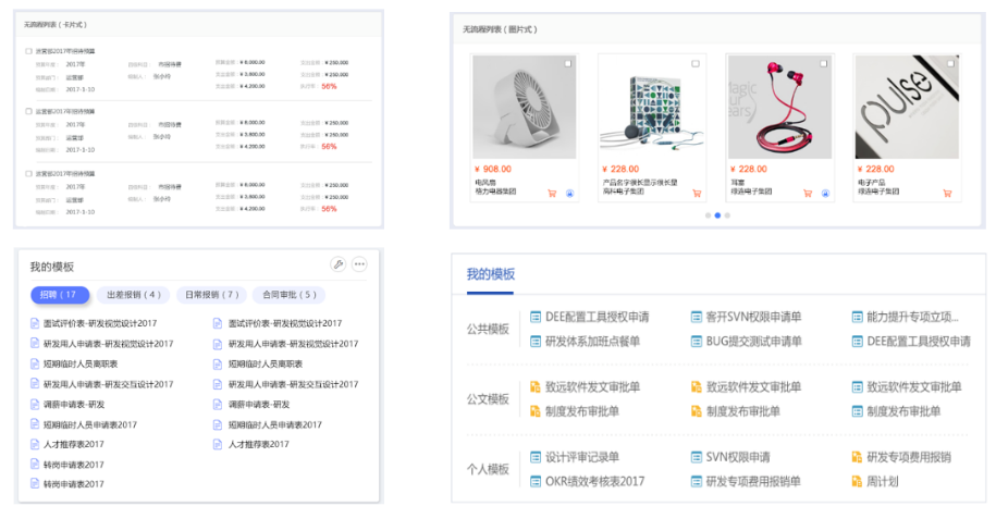 OA門戶分類表單類、信息底表類、流程模板類